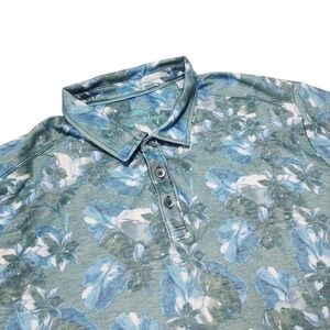 Tommy Bahama Floral‎ Polo Shirt Tropical Print Casual Top XXL